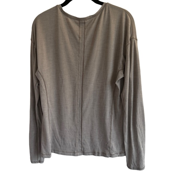 Lululemon Sweat Embrace Long Sleeve, Heathered Dark Chrome, Size 8 - Picture 9 of 11